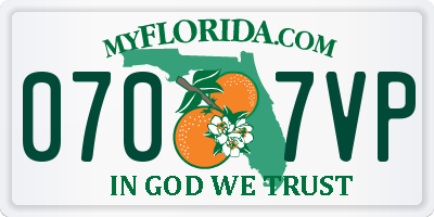 FL license plate 0707VP