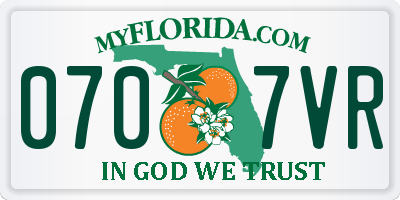 FL license plate 0707VR
