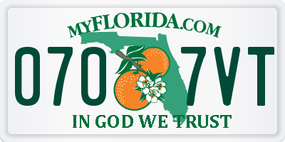 FL license plate 0707VT