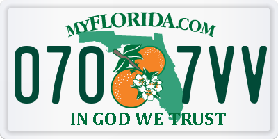 FL license plate 0707VV