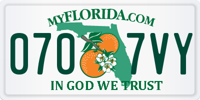 FL license plate 0707VY