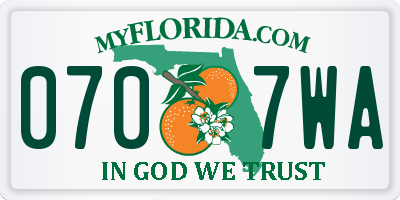 FL license plate 0707WA