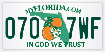 FL license plate 0707WF