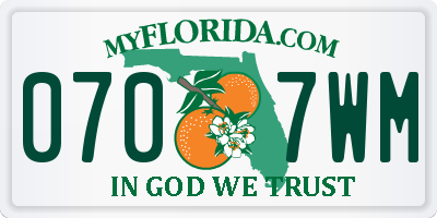 FL license plate 0707WM