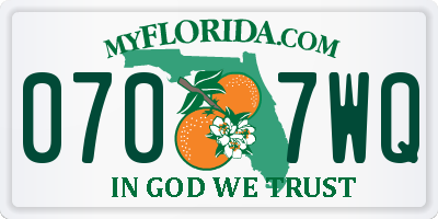 FL license plate 0707WQ
