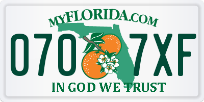 FL license plate 0707XF