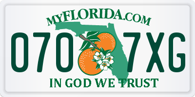 FL license plate 0707XG