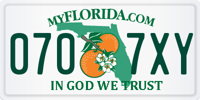 FL license plate 0707XY