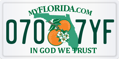 FL license plate 0707YF