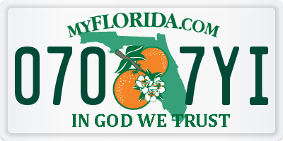 FL license plate 0707YI