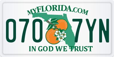 FL license plate 0707YN