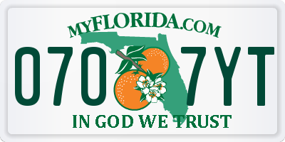 FL license plate 0707YT