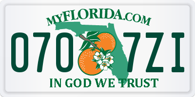 FL license plate 0707ZI