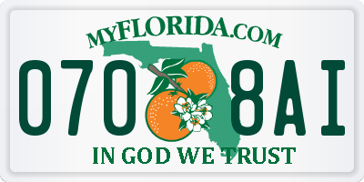 FL license plate 0708AI