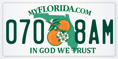 FL license plate 0708AM