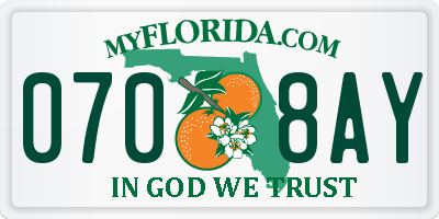 FL license plate 0708AY