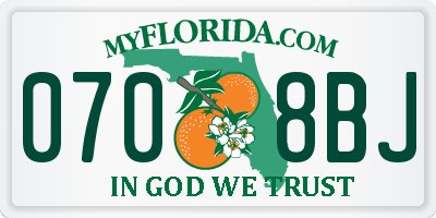 FL license plate 0708BJ