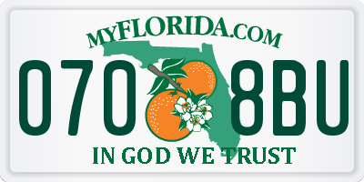 FL license plate 0708BU