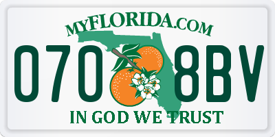 FL license plate 0708BV