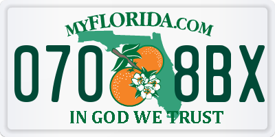 FL license plate 0708BX