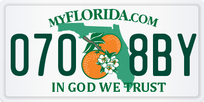 FL license plate 0708BY