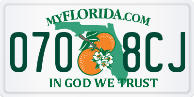 FL license plate 0708CJ
