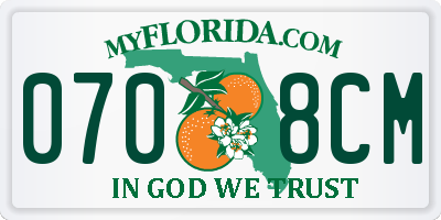 FL license plate 0708CM
