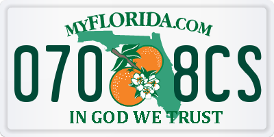 FL license plate 0708CS