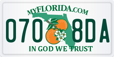 FL license plate 0708DA