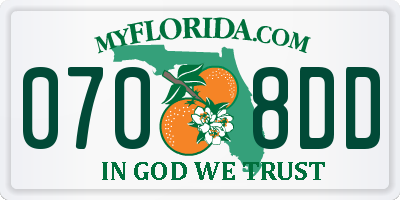 FL license plate 0708DD