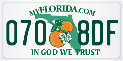 FL license plate 0708DF