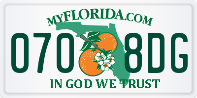 FL license plate 0708DG
