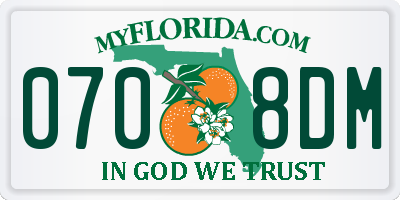 FL license plate 0708DM