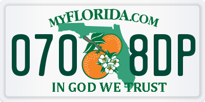 FL license plate 0708DP