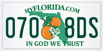 FL license plate 0708DS