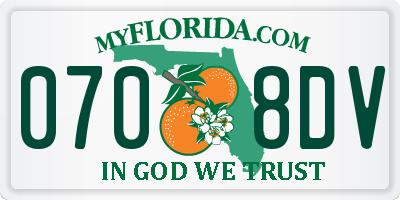 FL license plate 0708DV