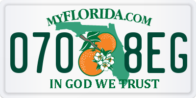 FL license plate 0708EG