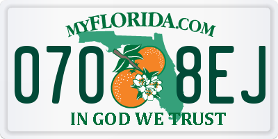 FL license plate 0708EJ