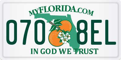 FL license plate 0708EL