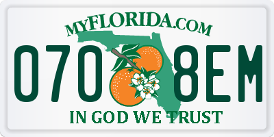 FL license plate 0708EM