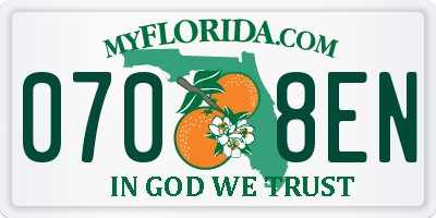 FL license plate 0708EN