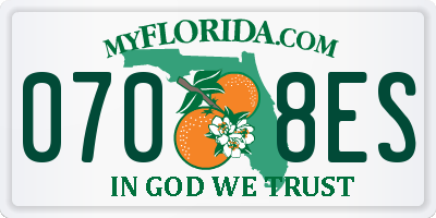 FL license plate 0708ES