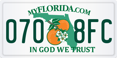 FL license plate 0708FC