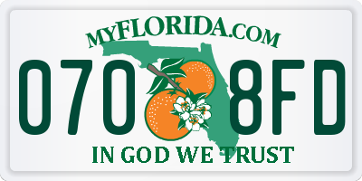 FL license plate 0708FD