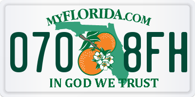 FL license plate 0708FH