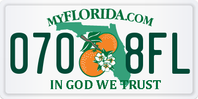 FL license plate 0708FL