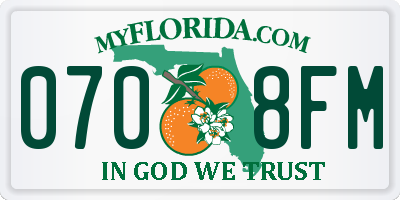 FL license plate 0708FM