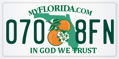 FL license plate 0708FN