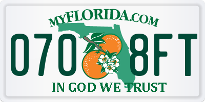 FL license plate 0708FT