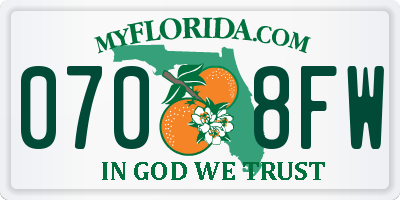 FL license plate 0708FW